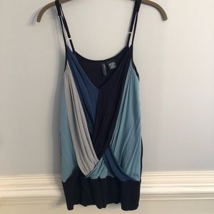 Multi colored blue cross cross tank